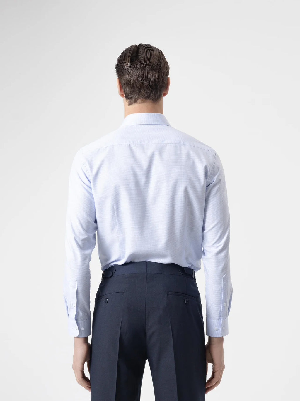 CAMISA VESTIR PATA DE GALLO CELESTE