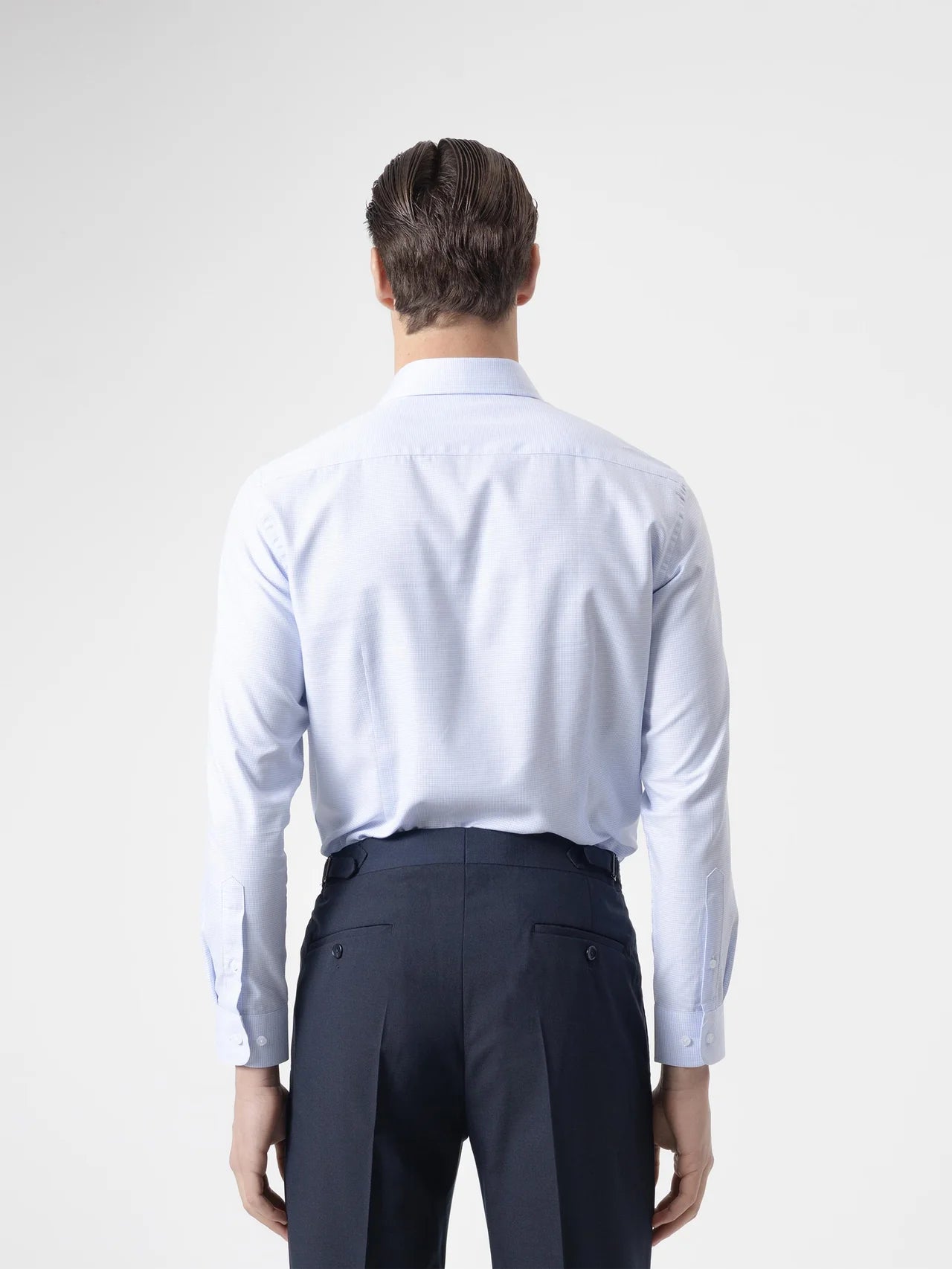 CAMISA VESTIR PATA DE GALLO CELESTE