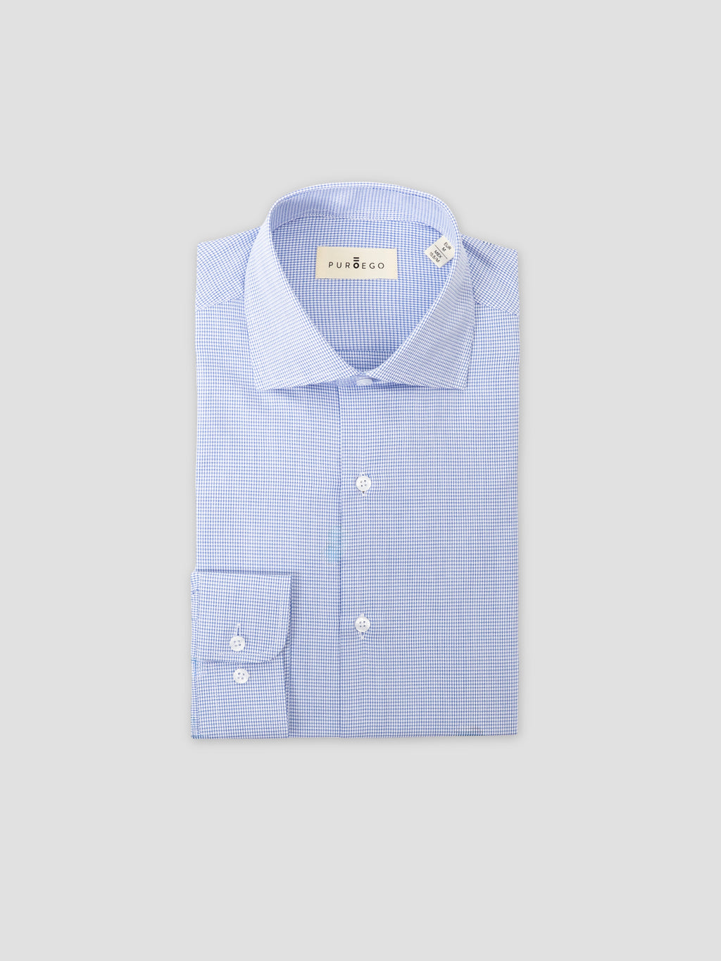 CAMISA VESTIR PATA DE GALLO CELESTE