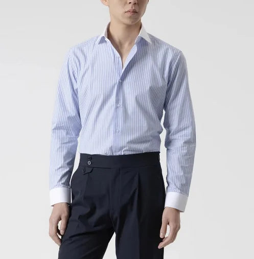 CAMISA VESTIR RAYAS CUELLO CONTRASTE