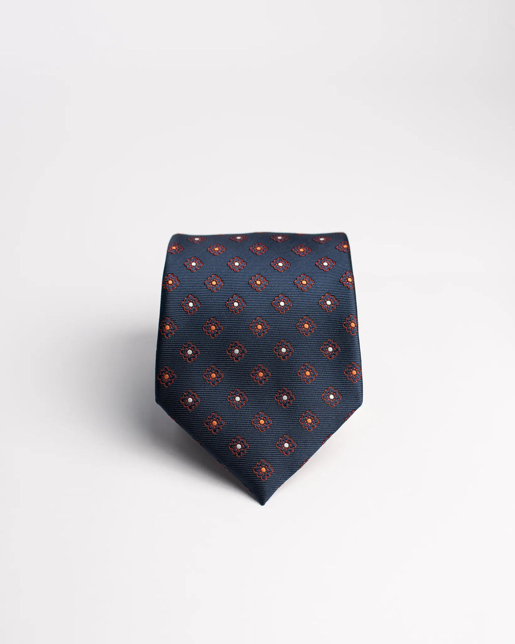 Corbata SS26 Azul microdiseño Rojo