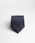 Corbata SS26 Azul microdiseño Rojo