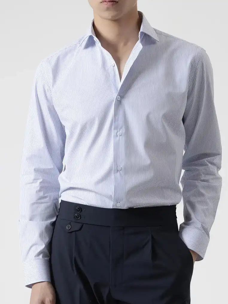 CAMISA VESTIR MIL RAYAS AZUL