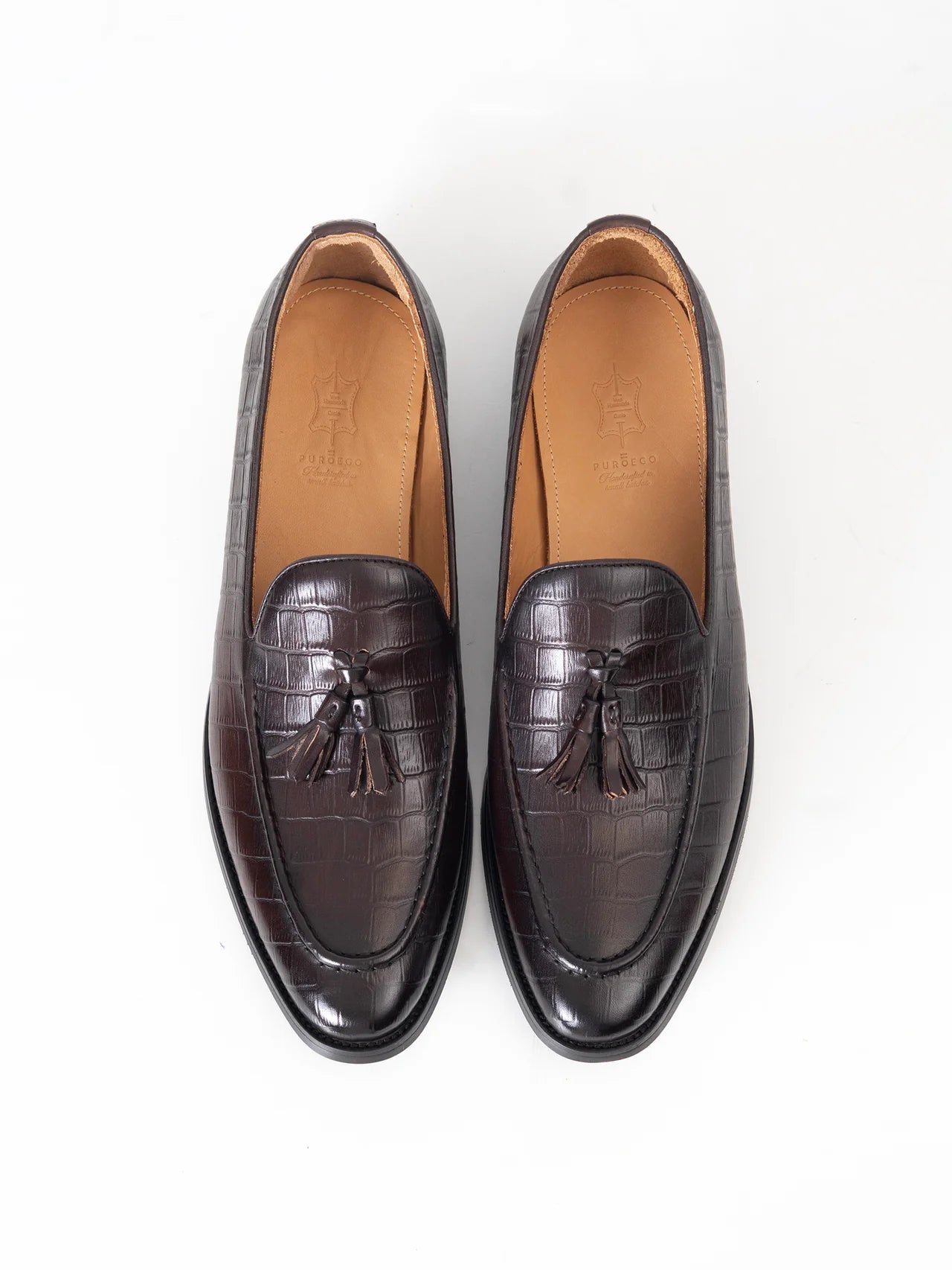 MOCASÍN BORLAS PIEL COCO MARRÓN