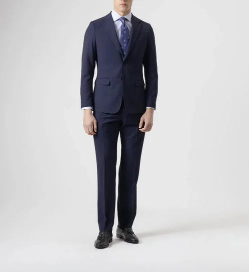 TRAJE MICRO CUADRO MARINO