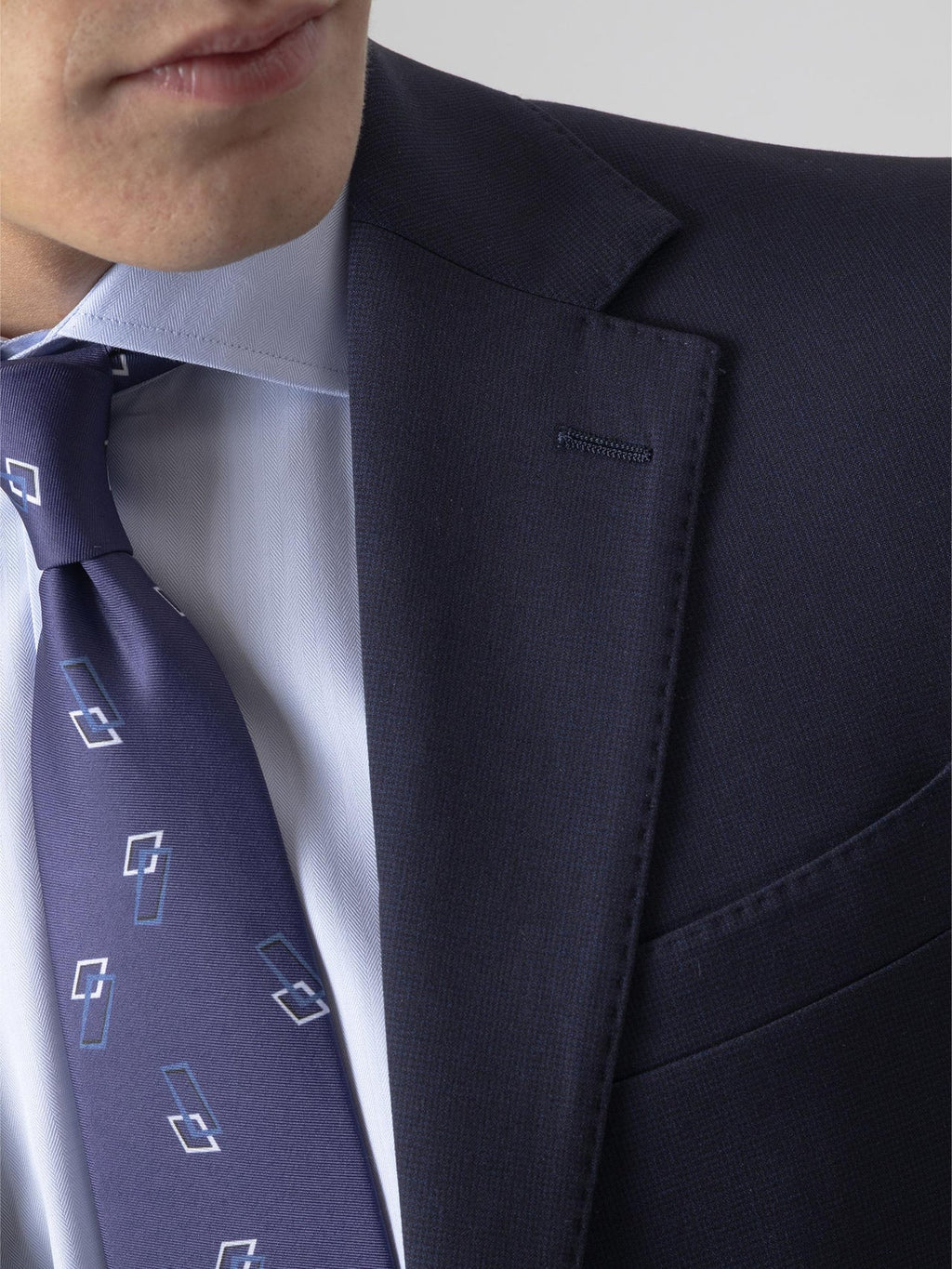 TRAJE MICRO CUADRO MARINO